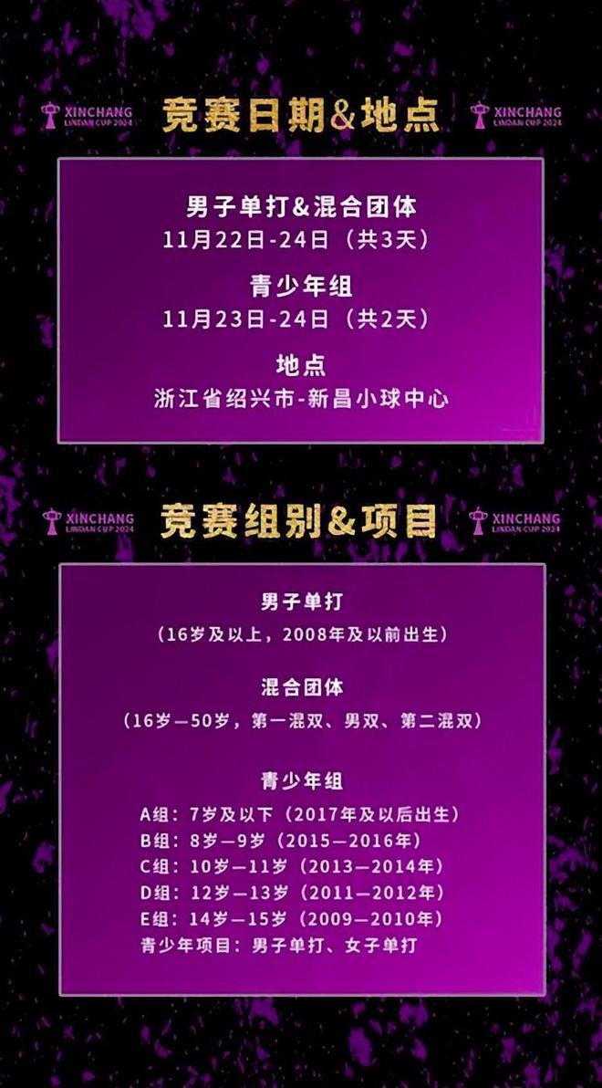 杯羽毛球公开赛11月将在新昌开赛千赢国际首页入口2024年林丹(图2)